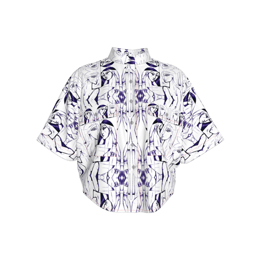 Mwezi Cropped Kimono Sleeve Blouse