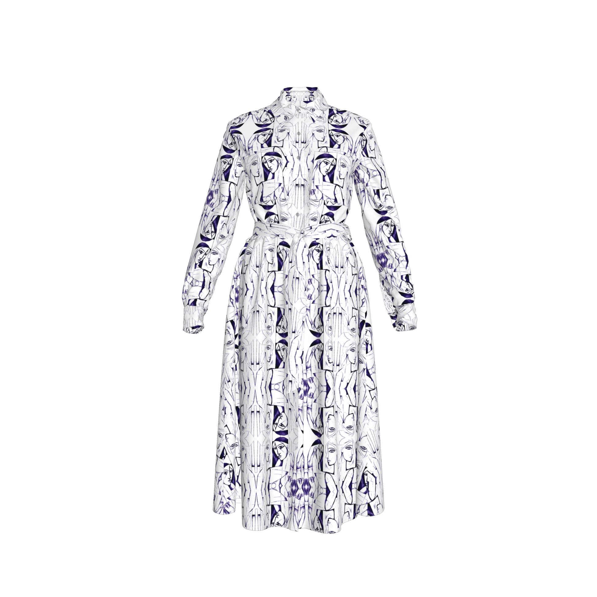 Malaika Belted Linen Shirt Dress