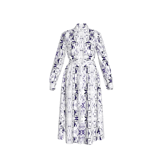 Malaika Belted Linen Shirt Dress