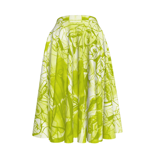 Rona Linen Midi Circle Skirt