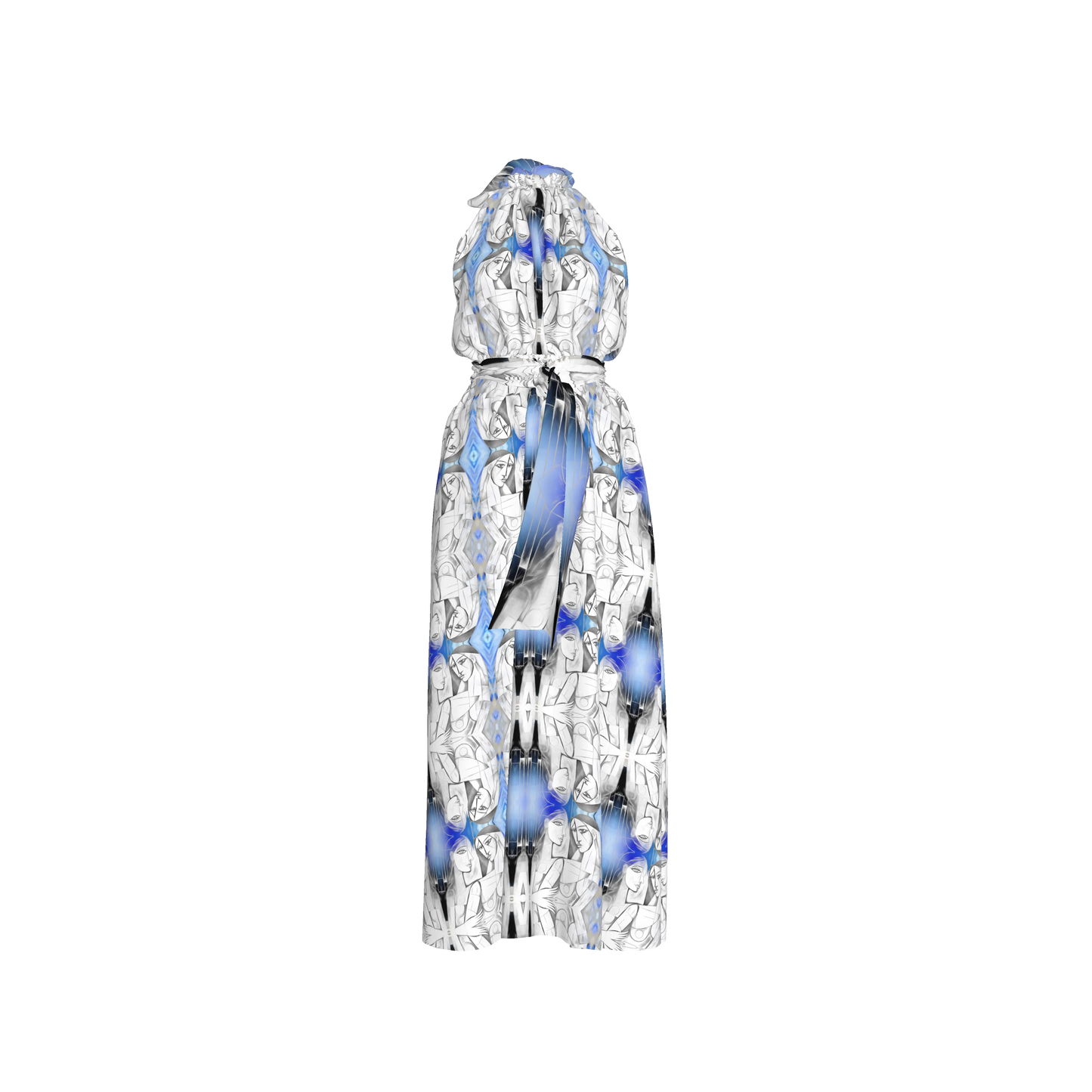 Aziza Silk Halter Maxi Dress