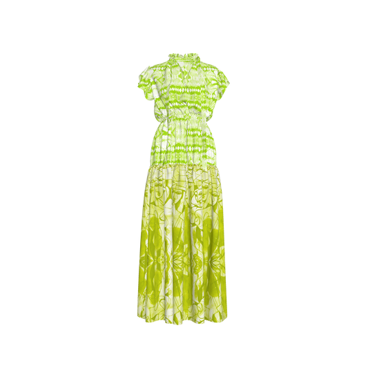 Lina Silk Maxi Ruffle Dress
