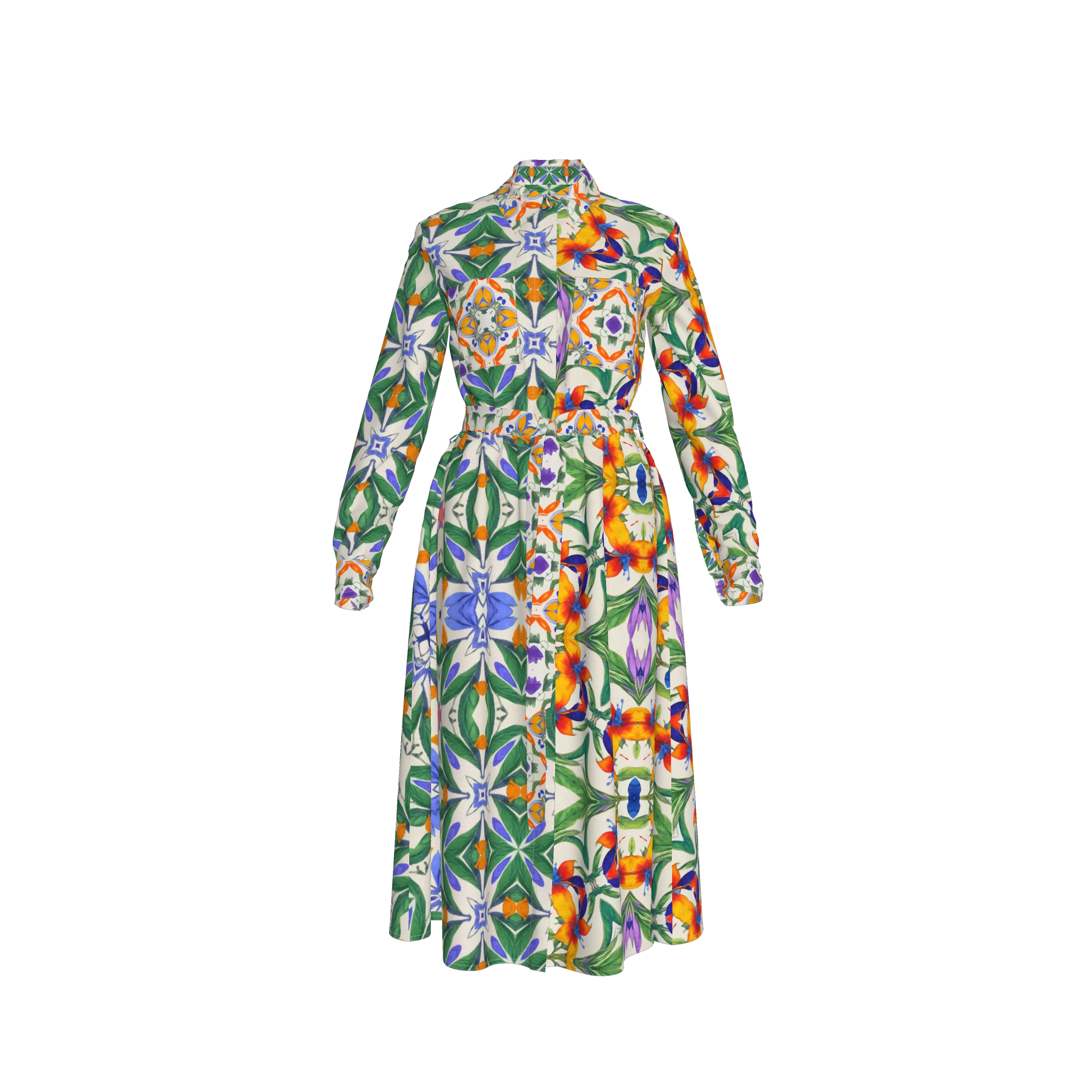 Malaika Belted Linen Shirt Dress