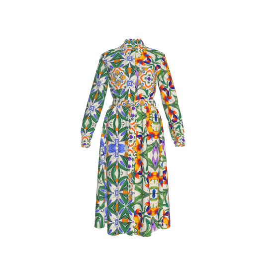 Malaika Belted Linen Shirt Dress