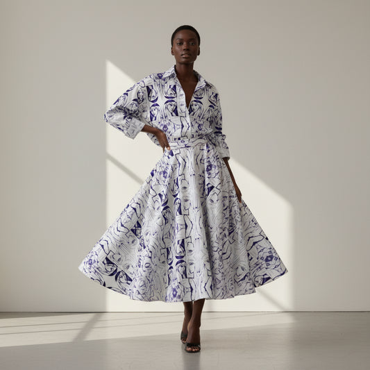 Rona Midi Linen Circle Skirt