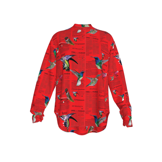 Zahara Silk Band Collar Shirt