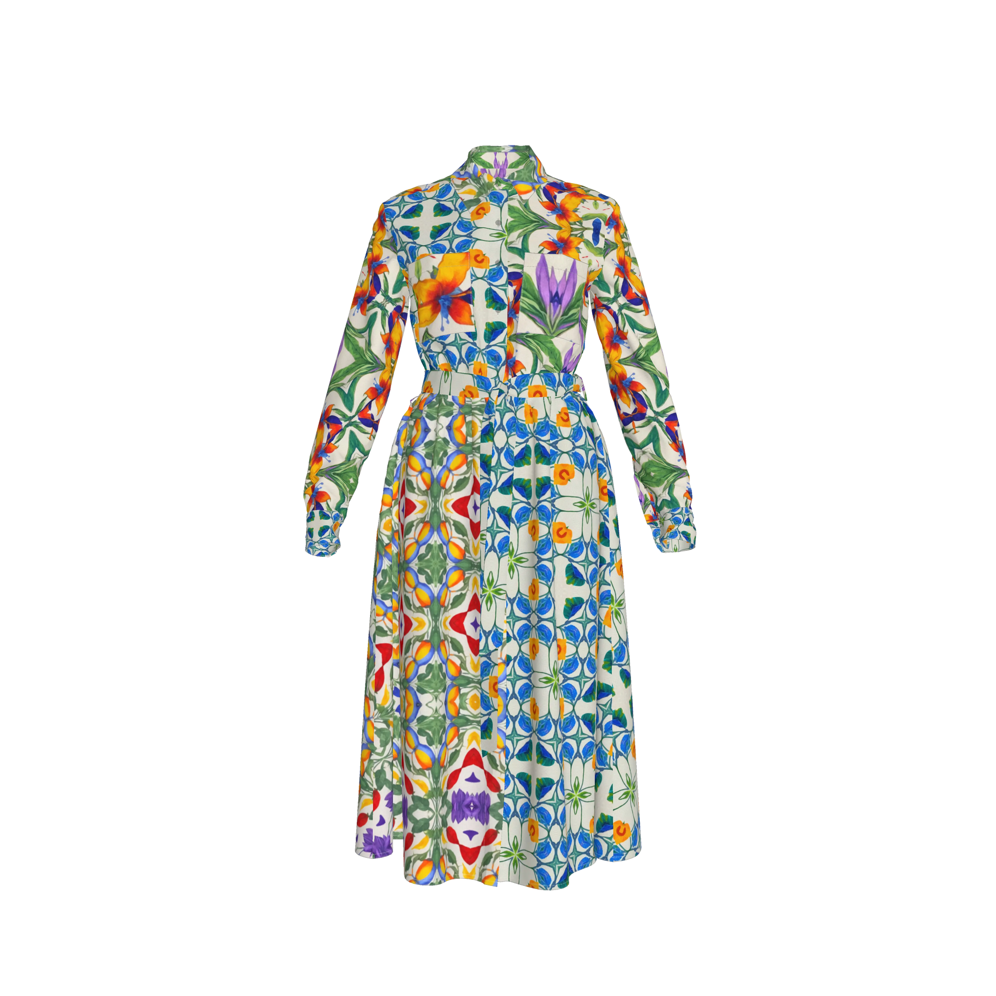 Malaika Belted Linen Shirt Dress