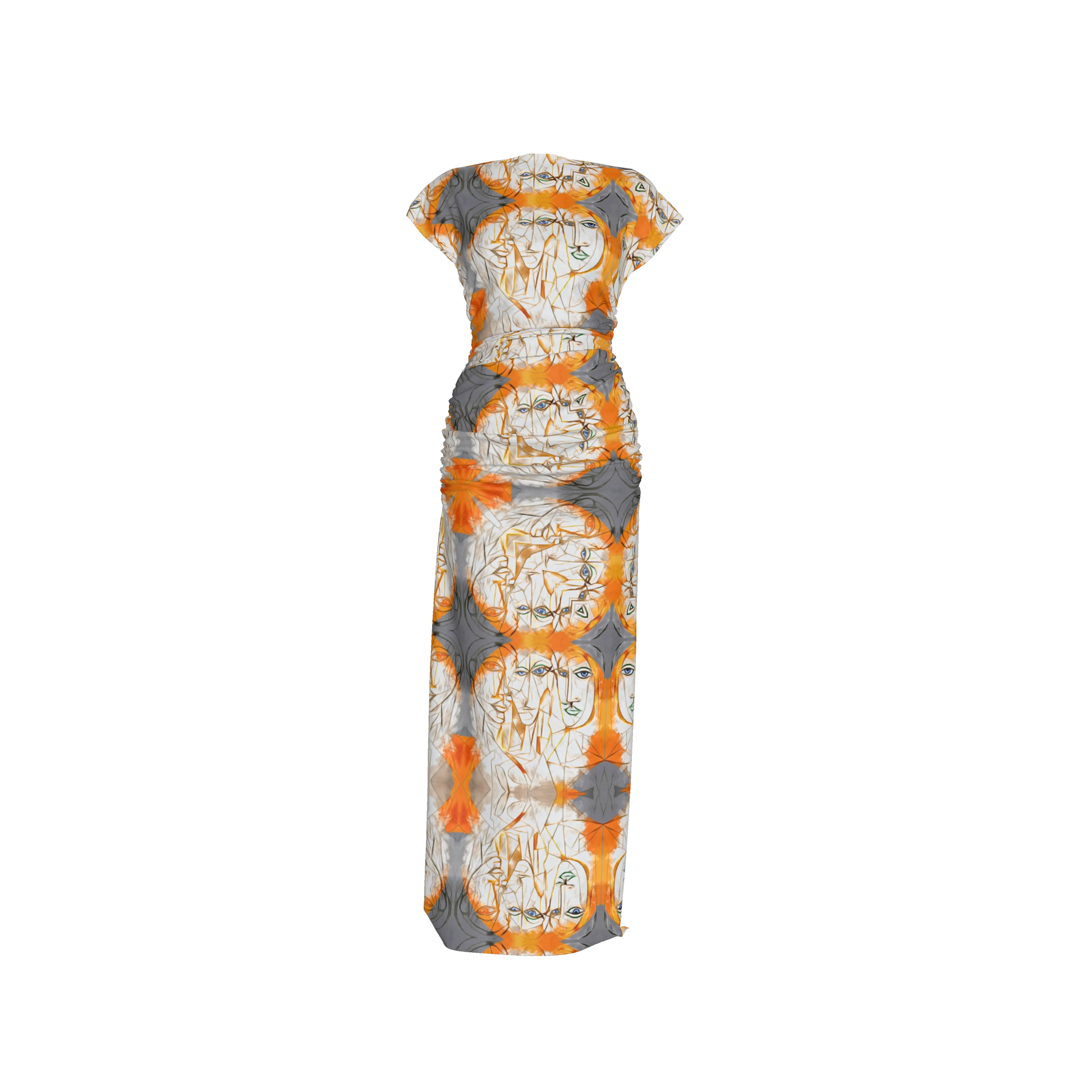 Zuhura Boatneck Shirred Silk Maxi Dress