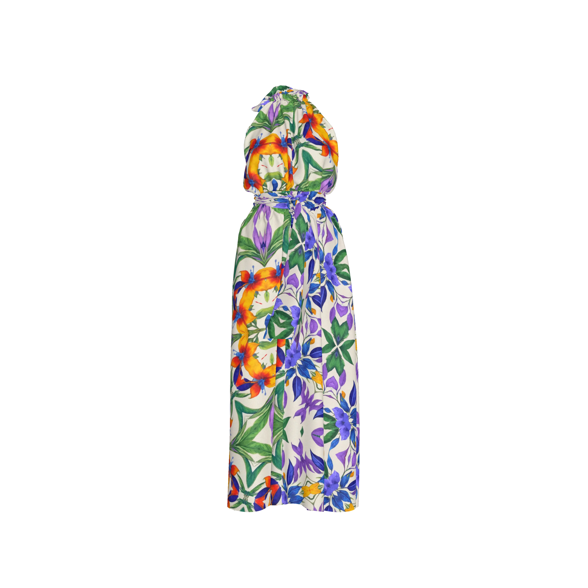 Aziza Silk Halter Maxi Dress