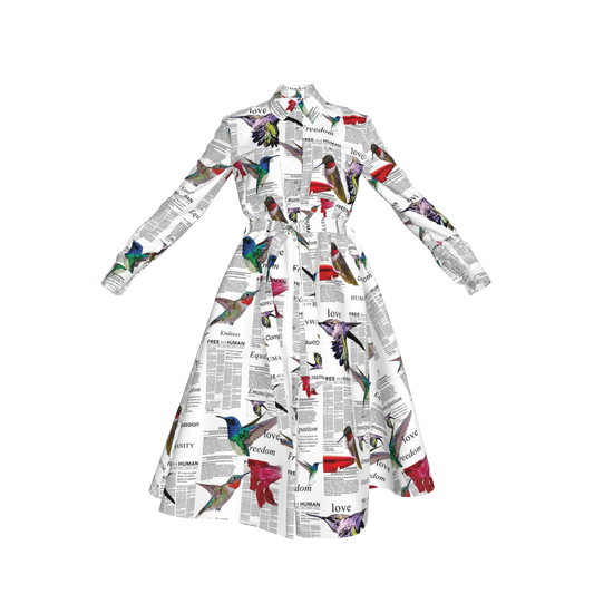 Malaika Belted Silk Shirt Dress