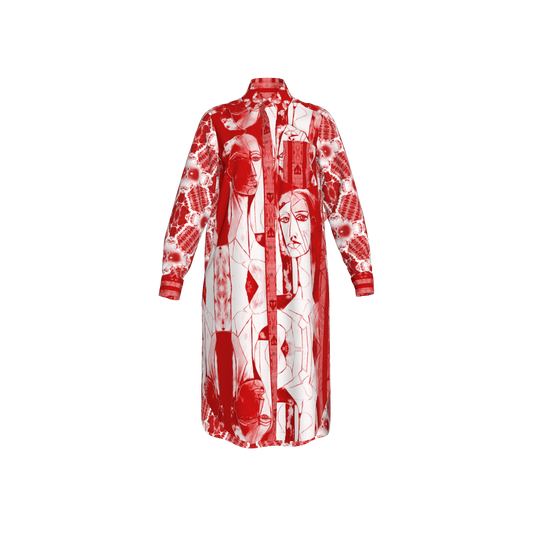 Mrembo Long Sleeve Linen Shirt Dress