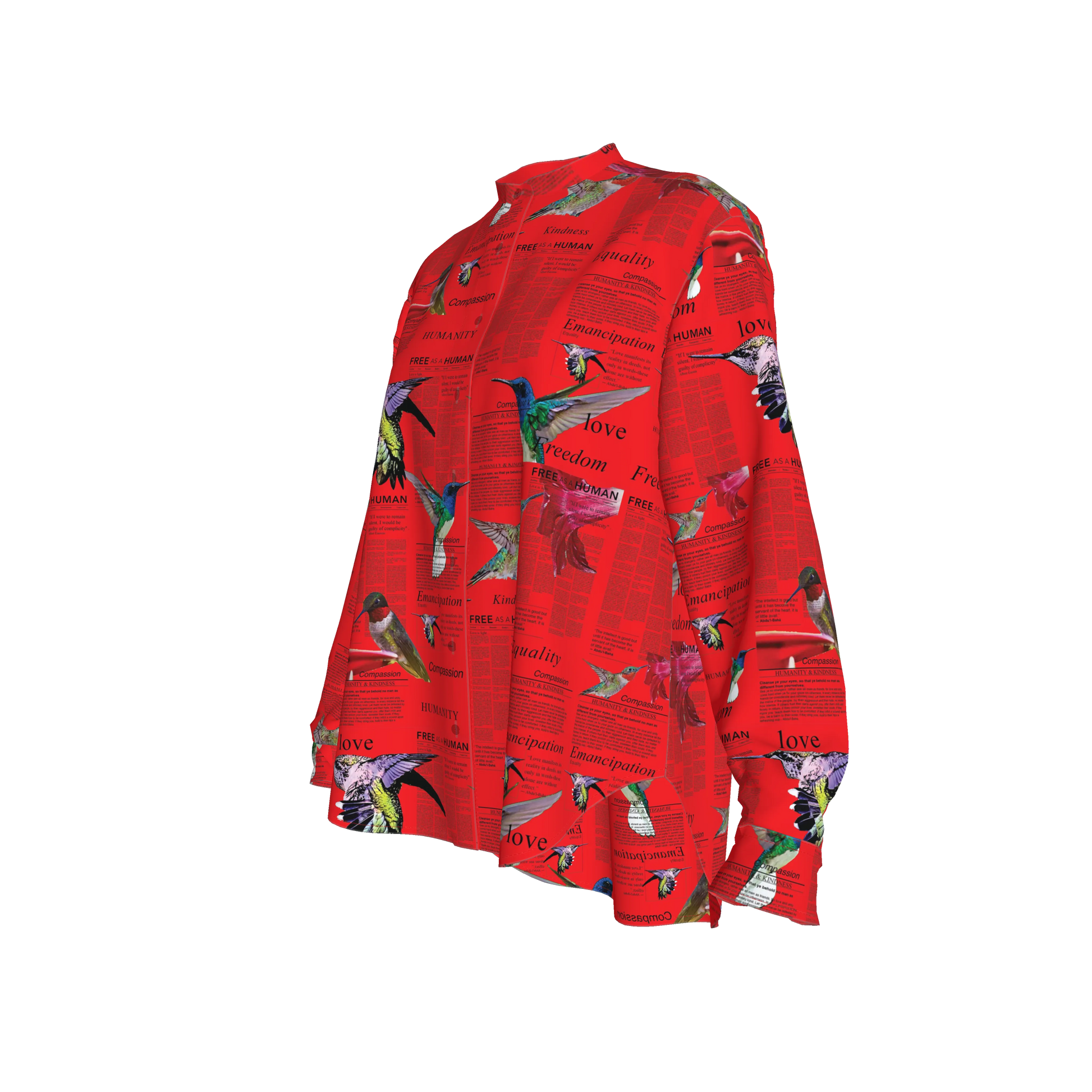 Zahara Silk Band Collar Shirt