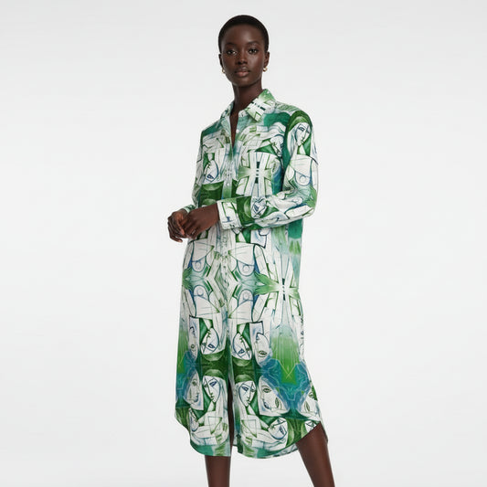 Mrembo Silk Midi Shirt Dress