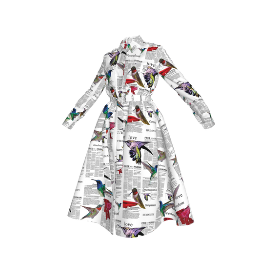 Malaika Belted Silk Shirt Dress