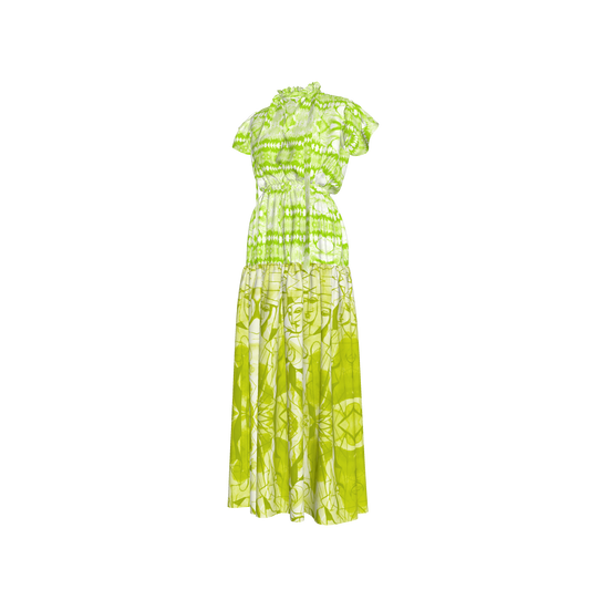 Lina Silk Maxi Ruffle Dress