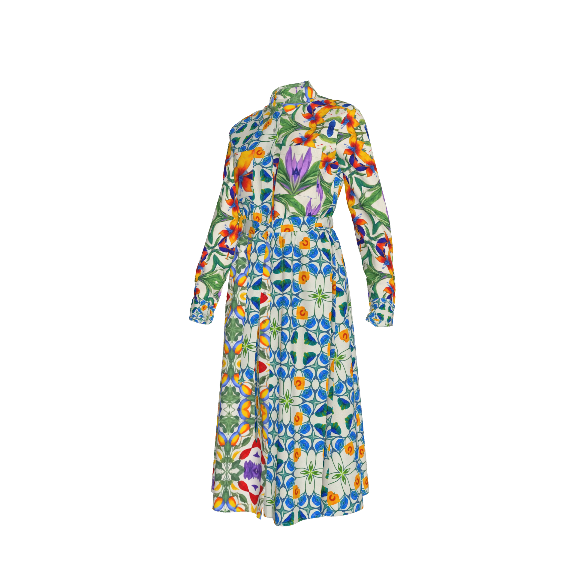 Malaika Belted Linen Shirt Dress