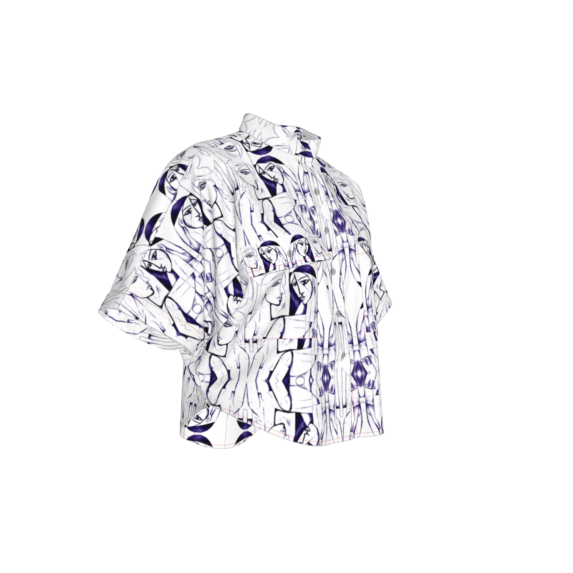 Mwezi Cropped Kimono Sleeve Blouse