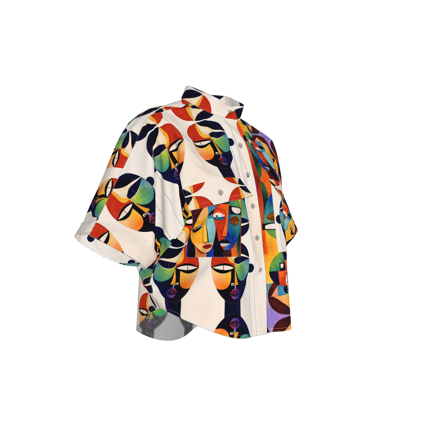 Mwezi Cropped Kimono Sleeve Shirt