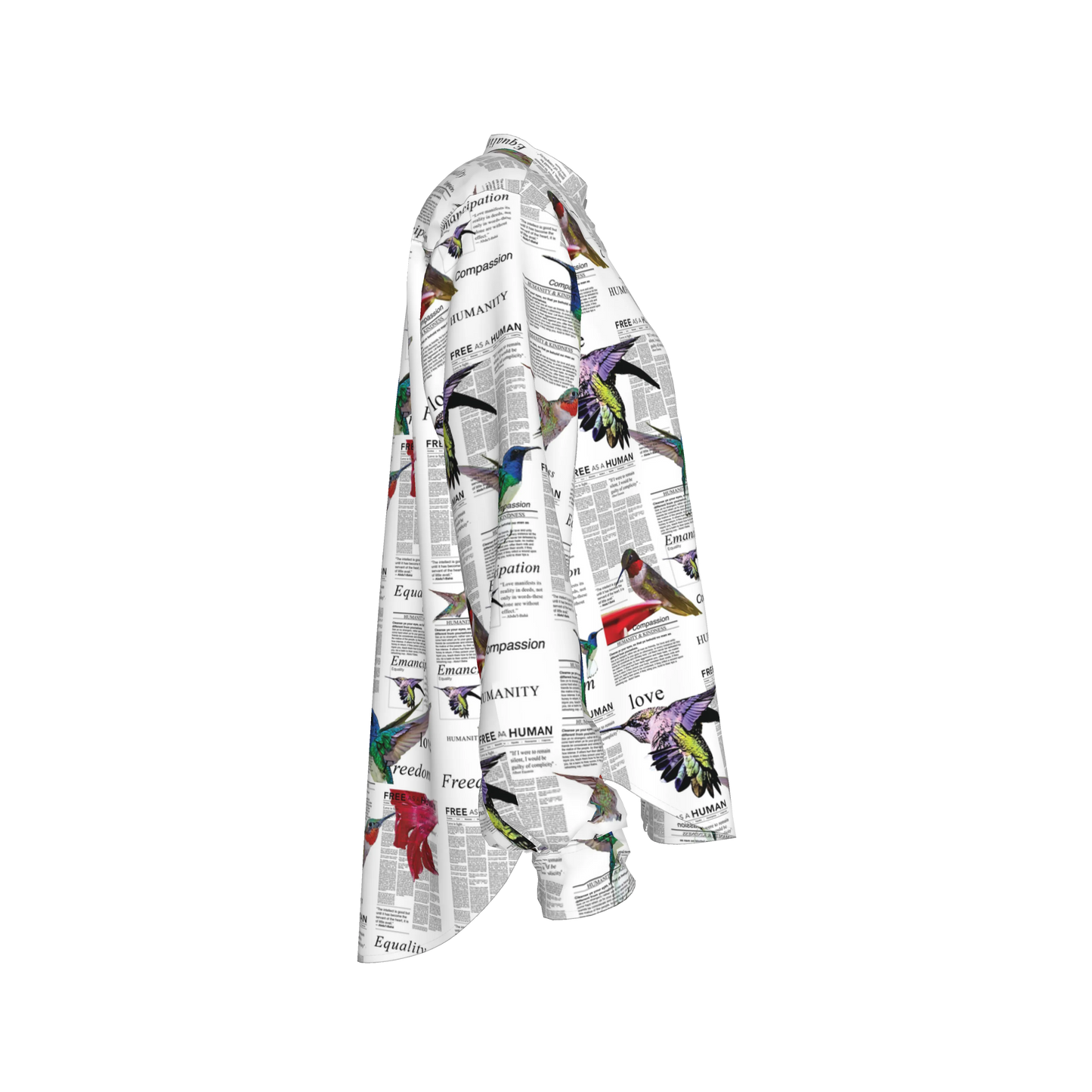 Zahara Band Collar Oversized Silk Shirt