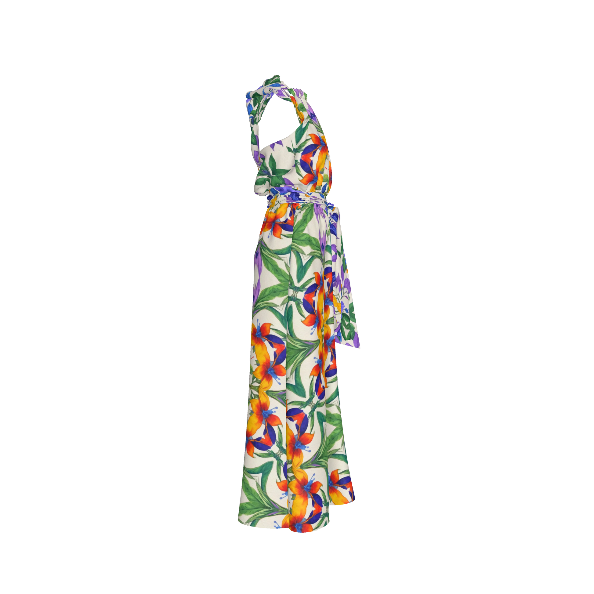 Aziza Silk Halter Maxi Dress
